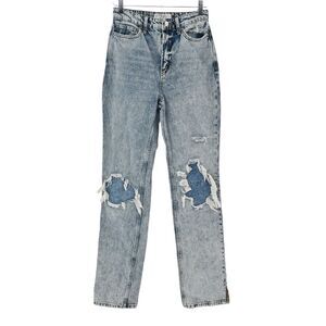 FREE PEOPLE Jeans Womens Size 26 My Own Lace Distressed‎ Acid Wash We The Free